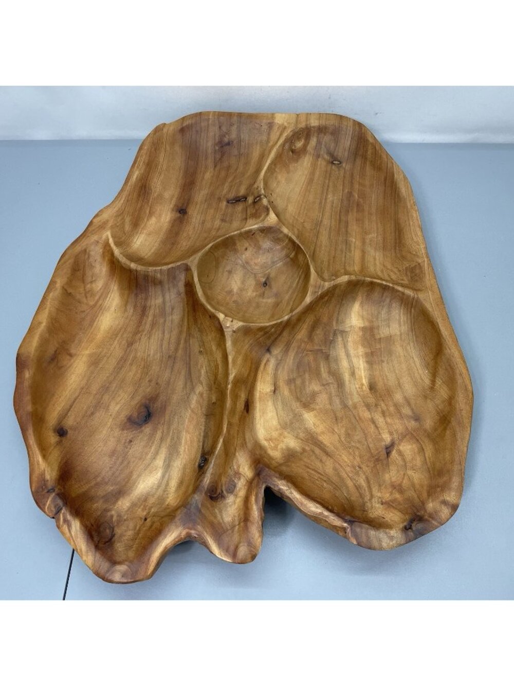 Core Wood Wooden Charcuterie Veggie Serving Platter Tray Carved Rustic Country